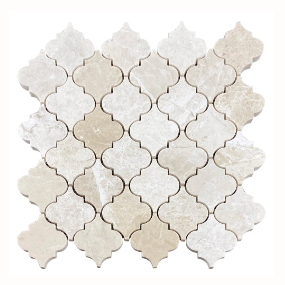 Vanilla Beige Marble Casablanca on 12" x 12" Mesh Mosaic Tile