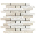 Vanilla Beige Marble Strip Liner on 12" x 12" Mesh Mosaic Tile