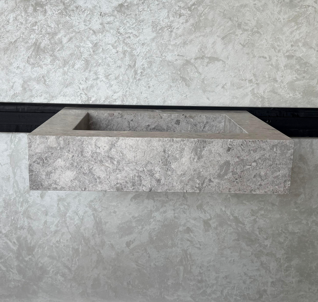 HANDCRAFTED CUSTOM TUNDRA GREY MARBLE SINK (NS-041)