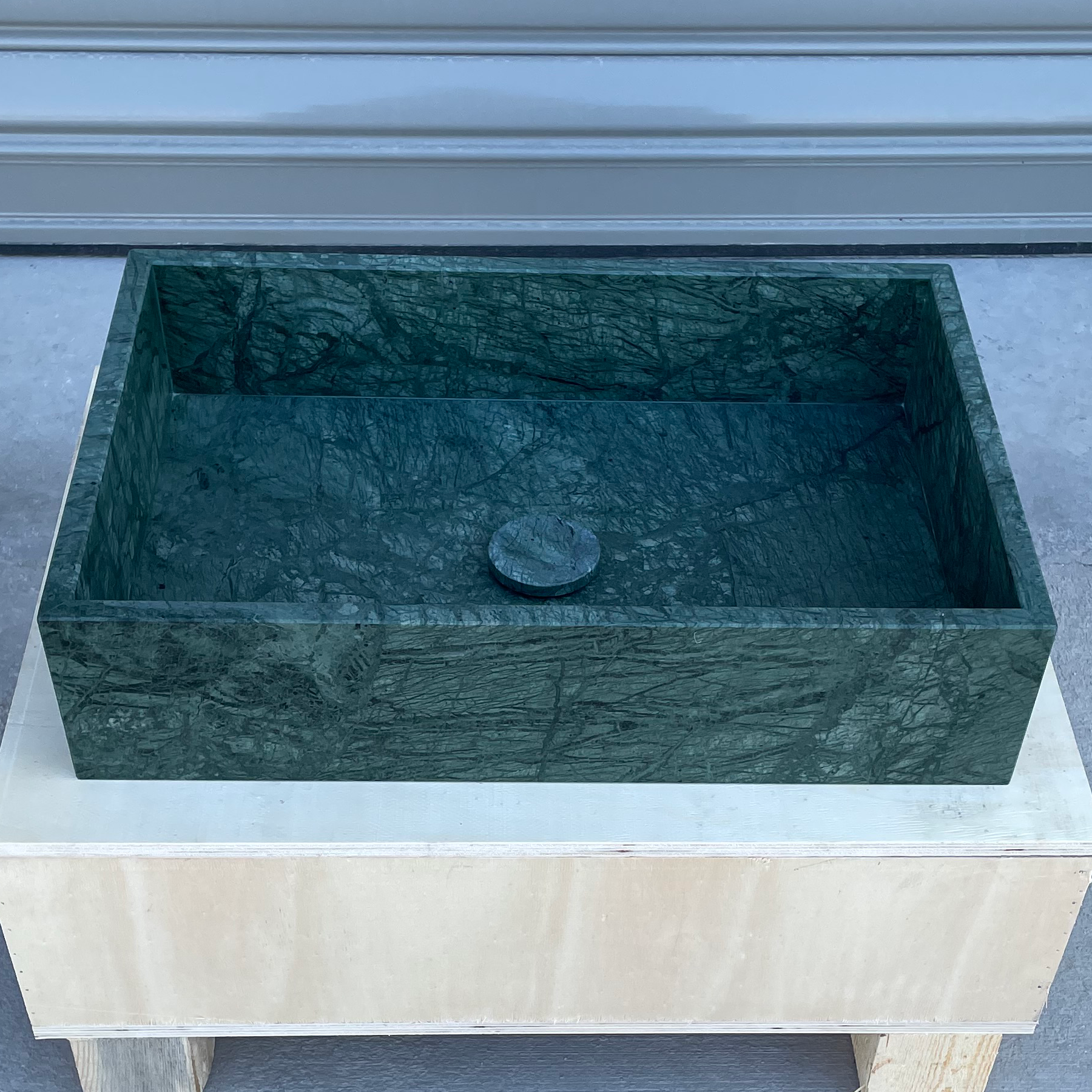 HANDCRAFTED VERDE GUATEMALA CUSTOM MARBLE SINK (NS-037)