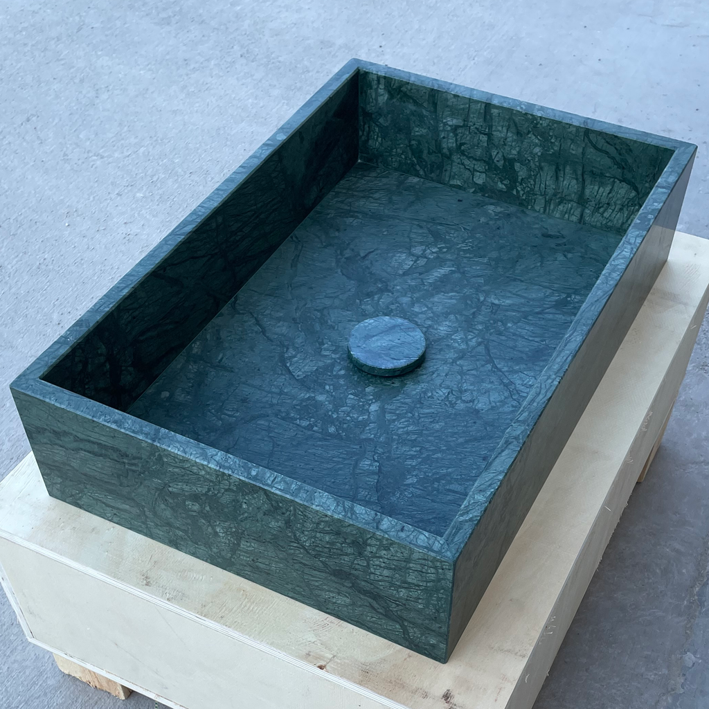 HANDCRAFTED VERDE GUATEMALA CUSTOM MARBLE SINK (NS-037)