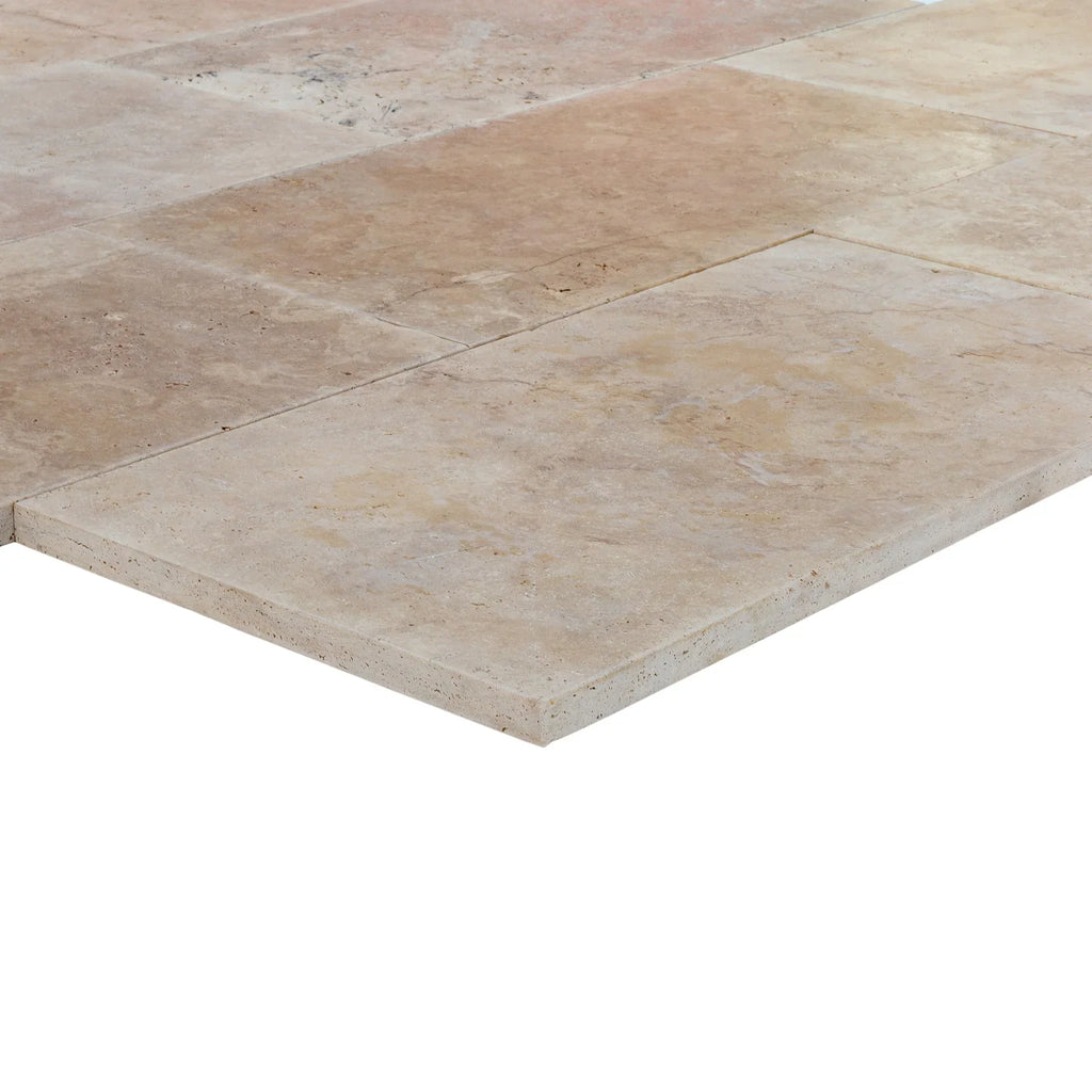 Aspendos Travertine Beige Tumbled Pattern Set Pavers