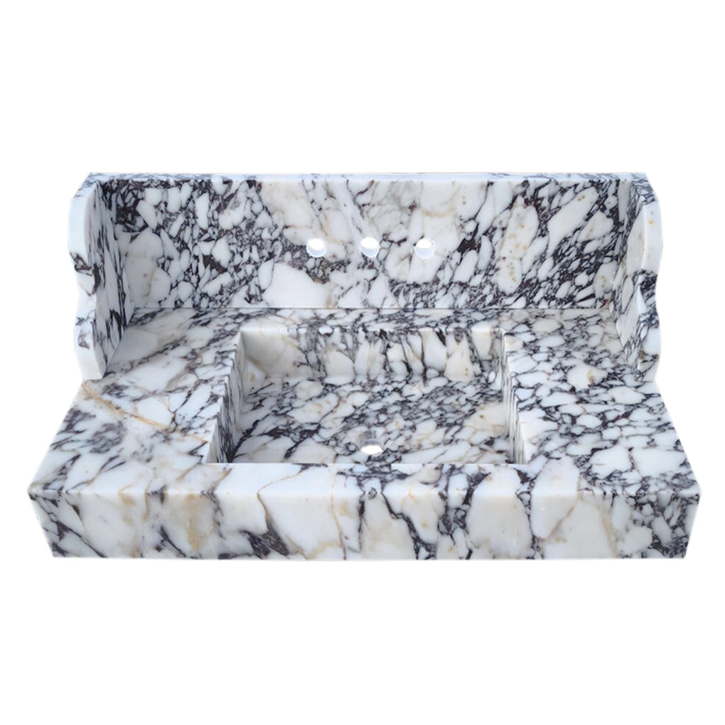 Calacatta Viola Marble Wall-mount Bathroom Sink (W)20" (L)40"