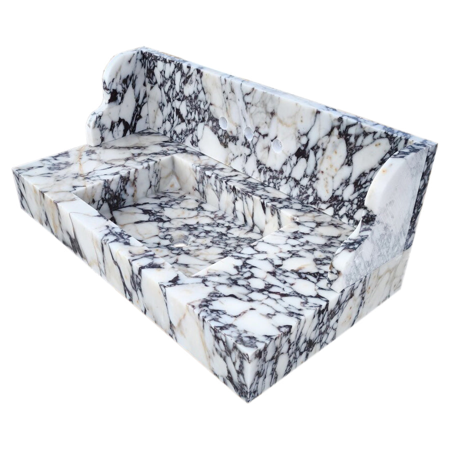 Calacatta Viola Marble Wall-mount Bathroom Sink (W)20" (L)40"