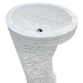 Carrara White Marble Designer Pedestal Stand-Alone Sink (W)16" (L)16" (H)36
