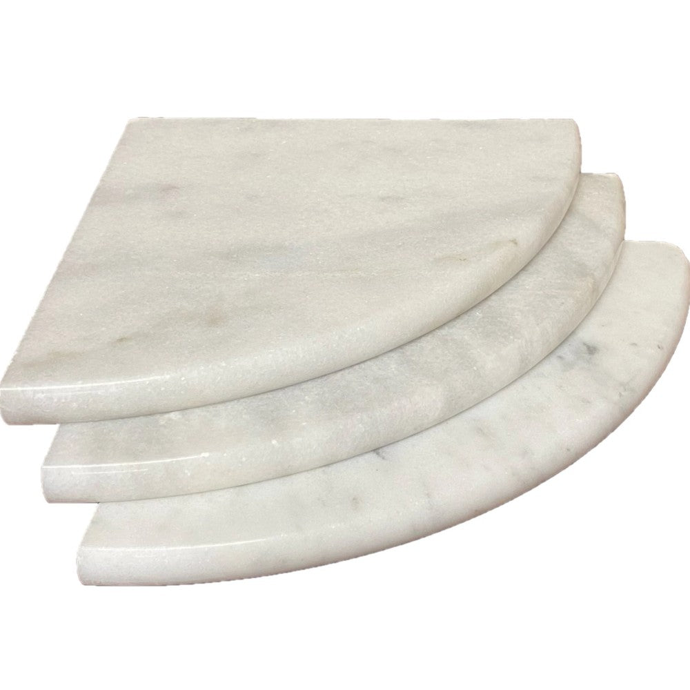 Carrara White Marble 9" Shower Corner Shelf Semi Polished