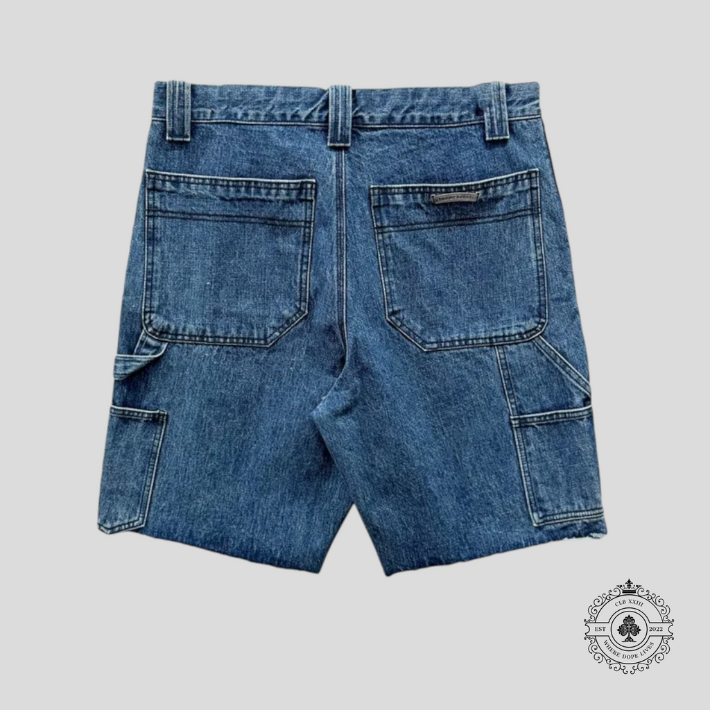 Chrome Hearts Denim Carpenter Shorts in Dark Wash