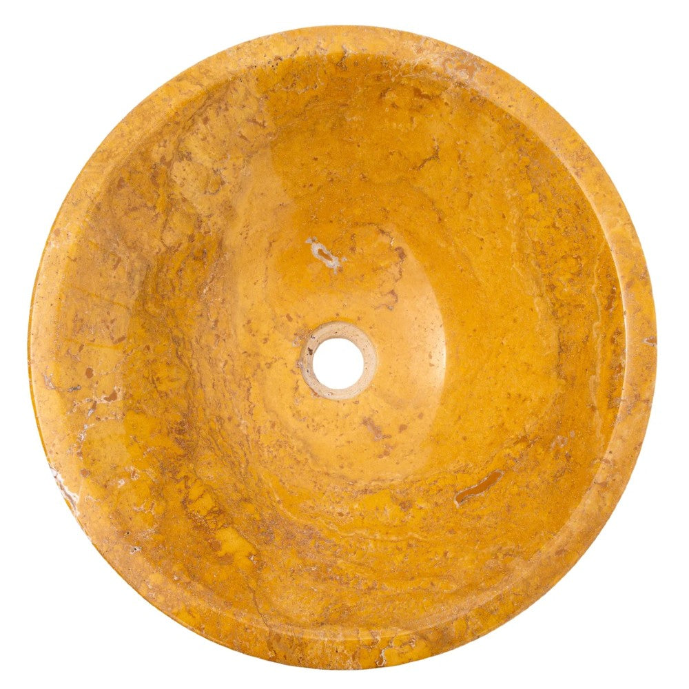 Golden Sienna Travertine V-Shape Tapered Sink Polished  (D)16" (H)6"