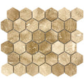 Patara Hexagon 12" x 12" Honed Travertine Mesh-Mounted Mosaic Tile