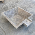Silver Travertine Natural Stone Pool Square Cascade Water Bowl
