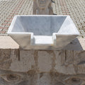 Carrara White Marble Natural Stone Pool Square Cascade Water Bowl
