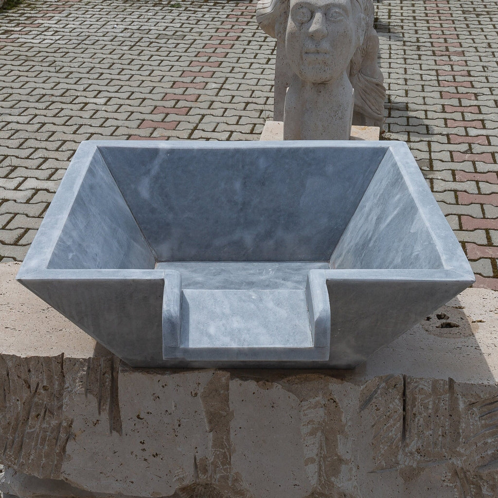 Bluestone Marble Natural Stone Pool Square Cascade Water Bowl