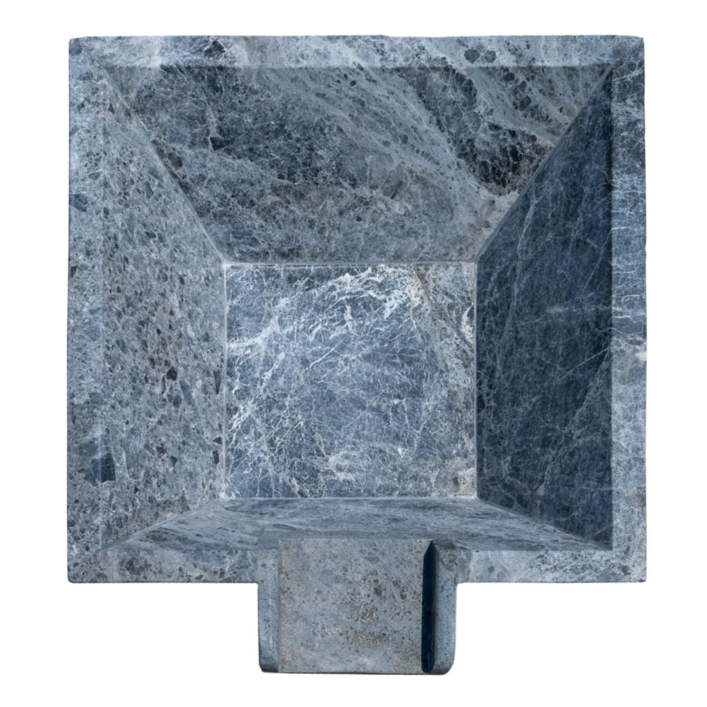 Silver Shadow Marble Natural Stone Pool Square Cascade Water Bowl