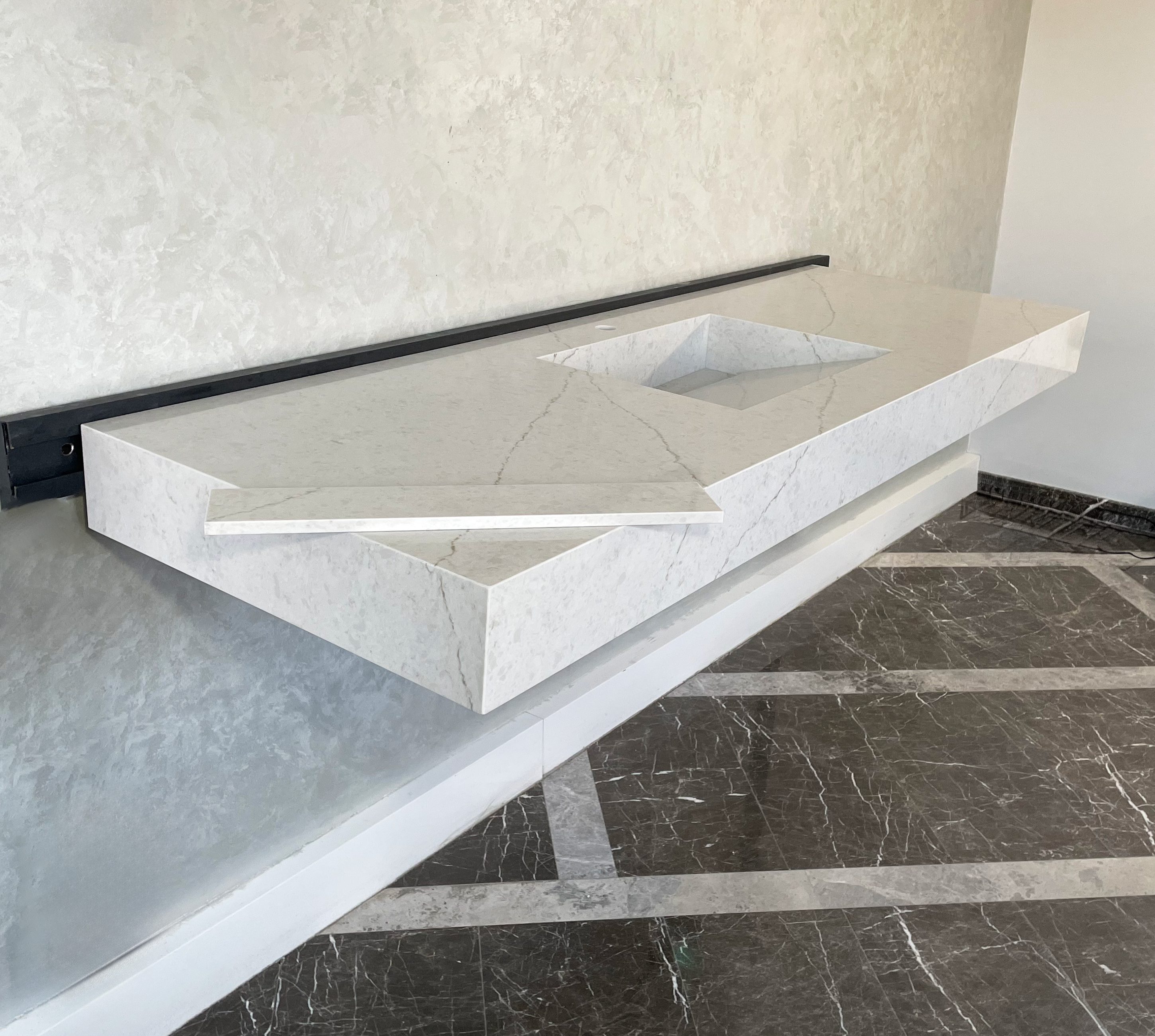 HANDCRAFTED CUSTOM DOUBLE QUARTZ SINK (QU-086)