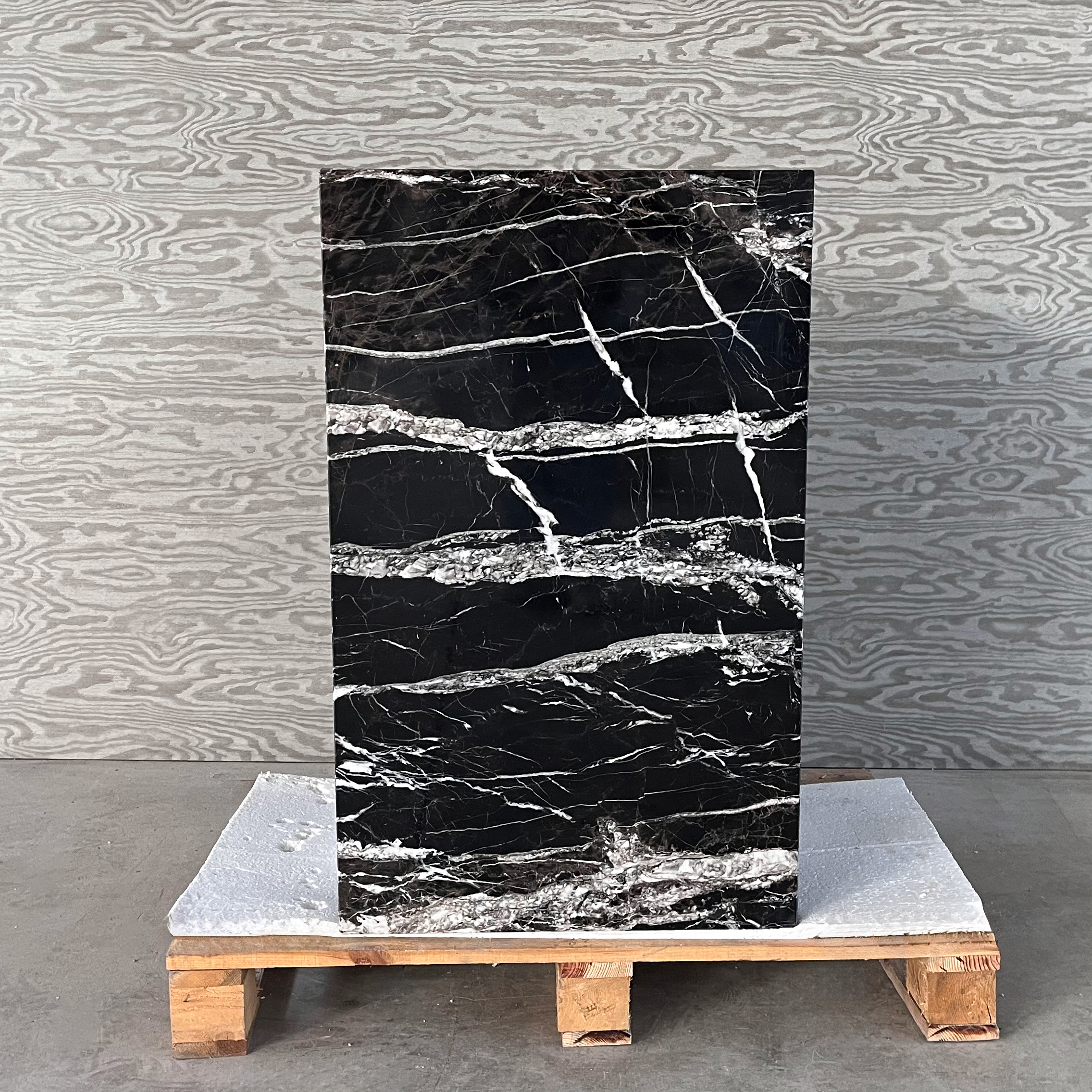 HANDCRAFTED CUSTOM PEDESTAL ALEXANDRA BLACK MARBLE SINK (NS-151)