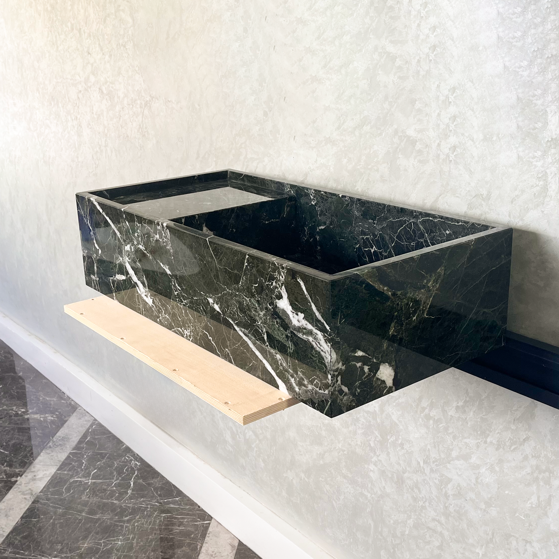 HANDCRAFTED CUSTOM TEOS GREEN MARBLE SINK (NS-081)