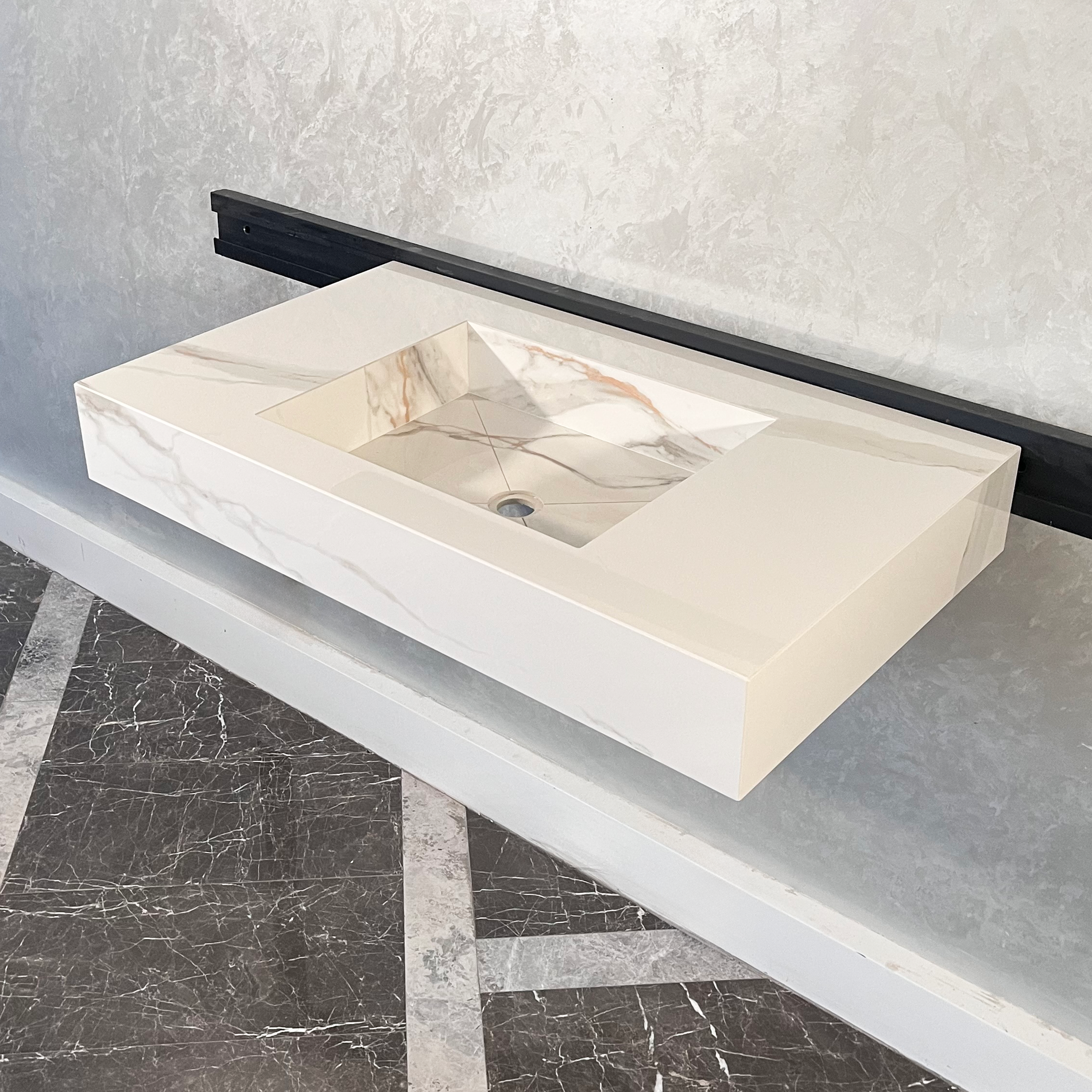 HANDCRAFTED CALACATTA ORO HIGH ENGINEERED PORCELAIN SINK (ES-046)