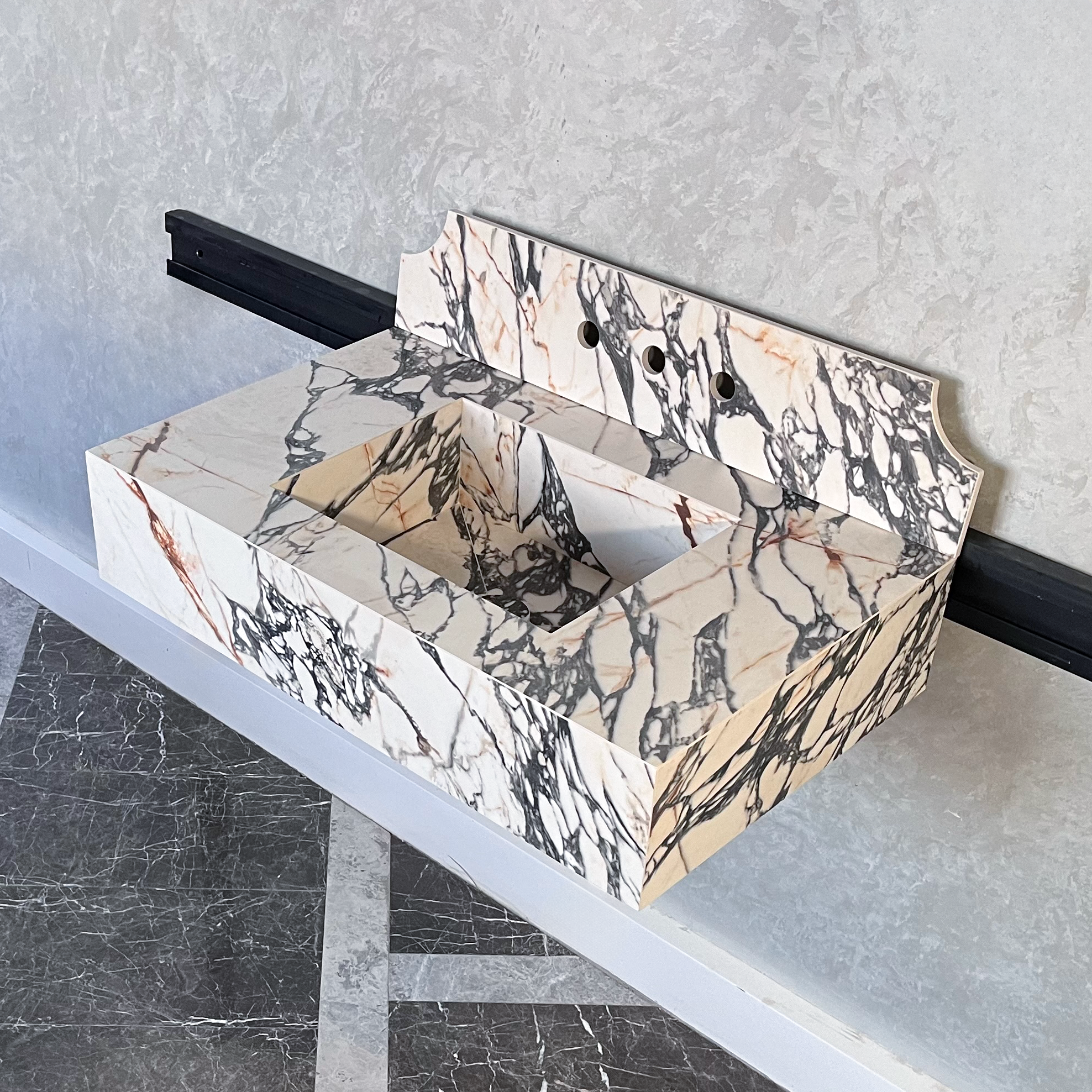 HANDCRAFTED MATERIA CORCHIA GOLD ENGINEERED PORCELAIN SINK (ES-053)
