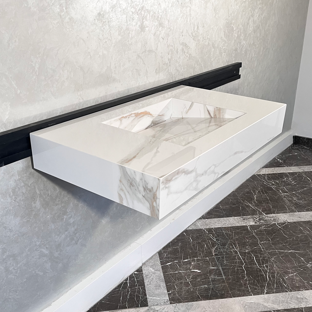 HANDCRAFTED CALACATTA ORO HIGH ENGINEERED PORCELAIN SINK (ES-046)