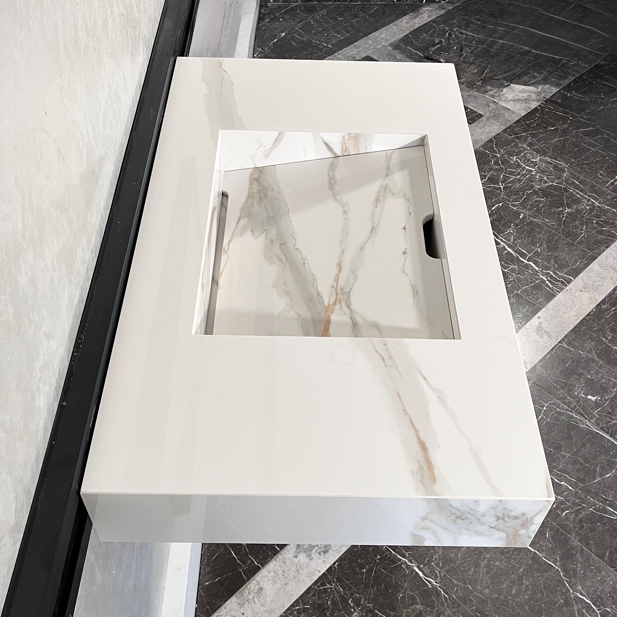 HANDCRAFTED CALACATTA ORO HIGH ENGINEERED PORCELAIN SINK (ES-046)