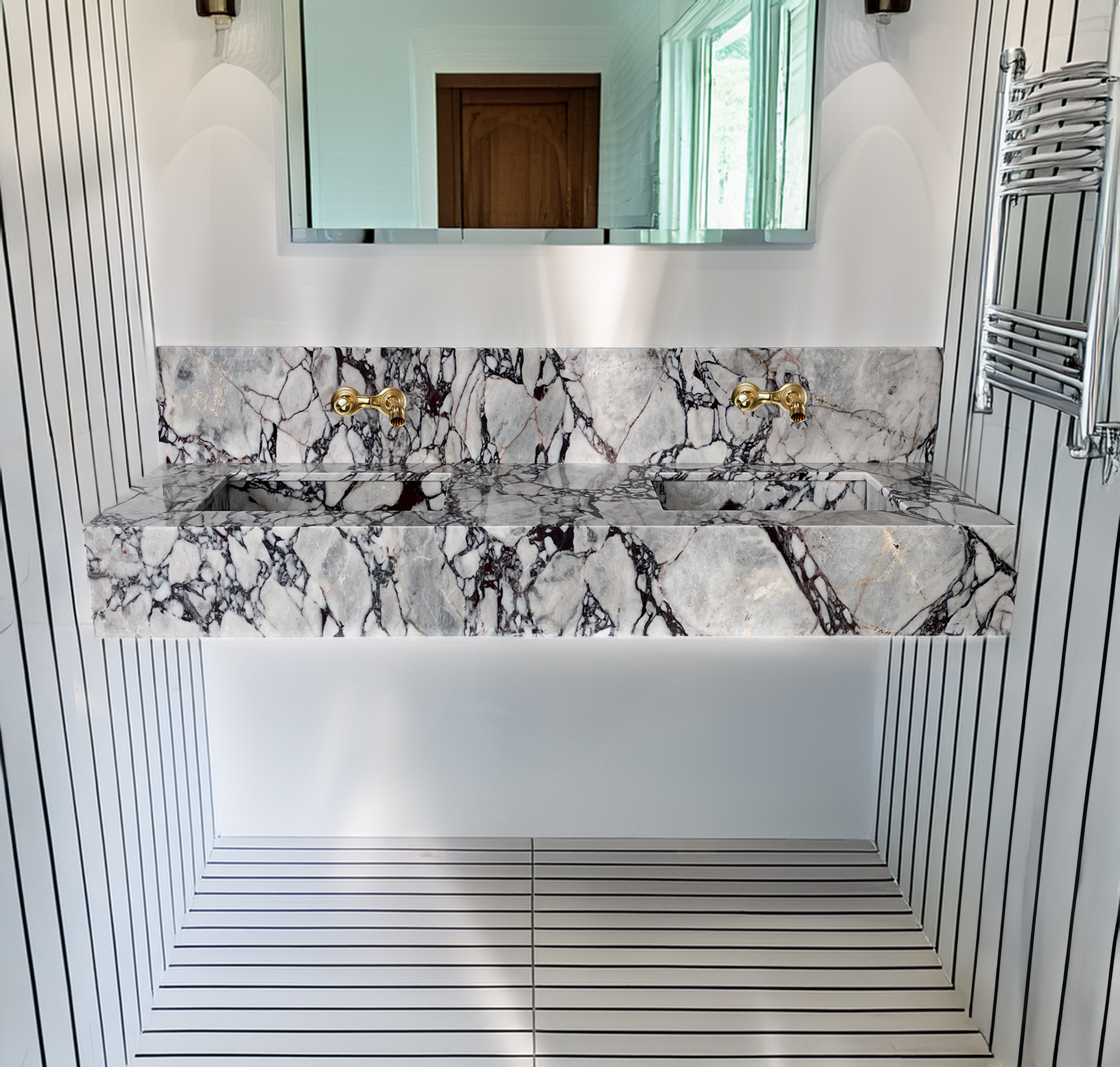 HANDCRAFTED CUSTOM CALACATTA VIOLA MARBLE SINK (NS-200)
