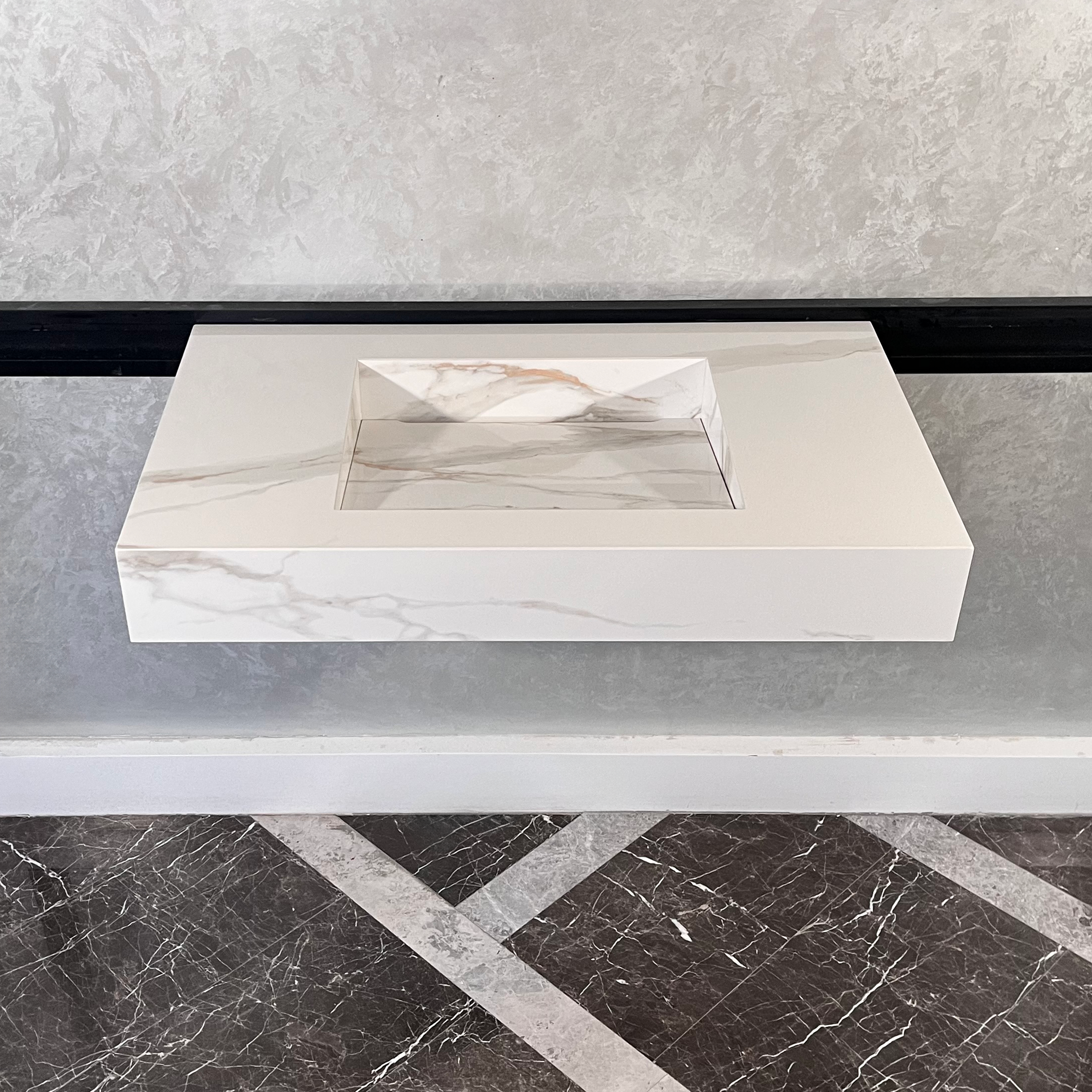 HANDCRAFTED CALACATTA ORO HIGH ENGINEERED PORCELAIN SINK (ES-046)