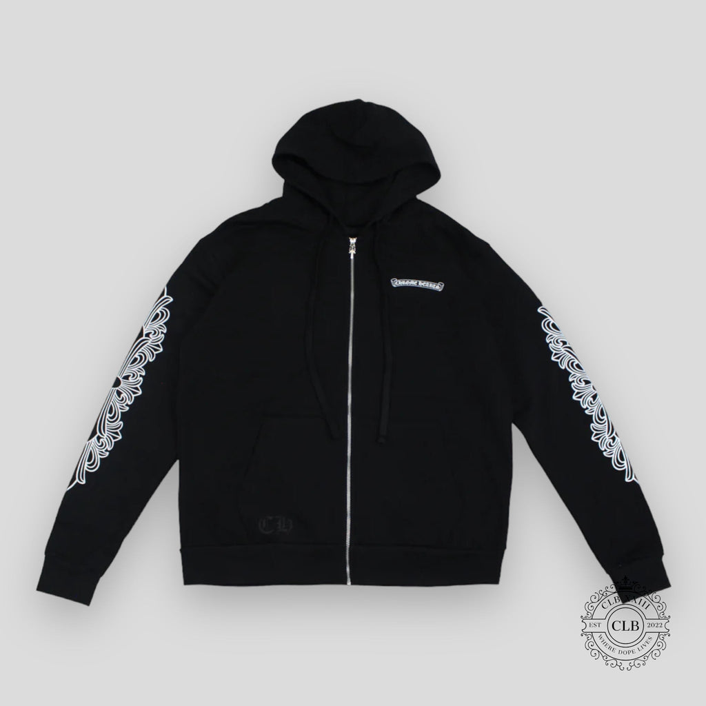 Chrome Hearts Dagger Zip Up Hoodie in Black/Pink