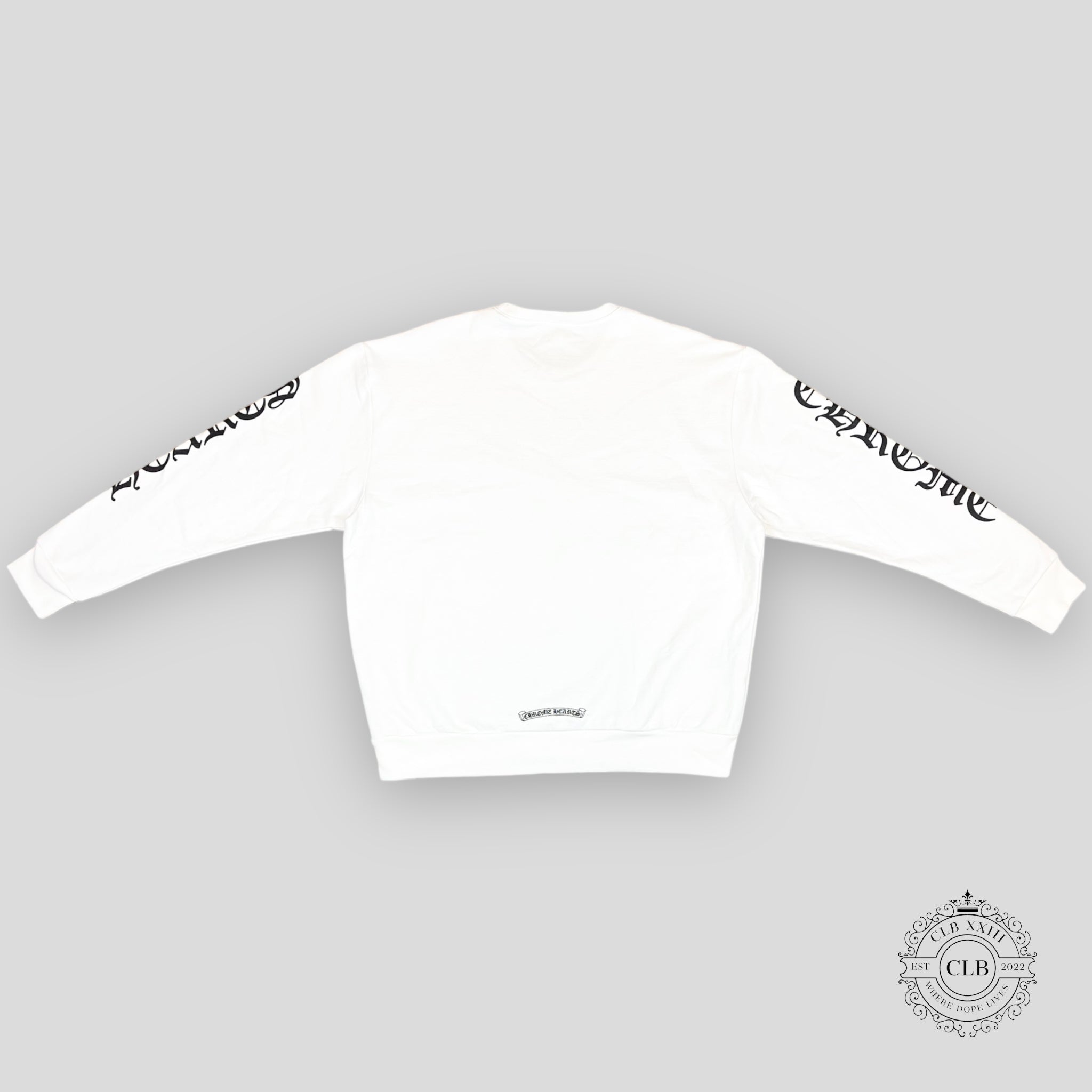 CHROME HEARTS NECK LOGO CREWNECK SWEATSHIRT - WHITE