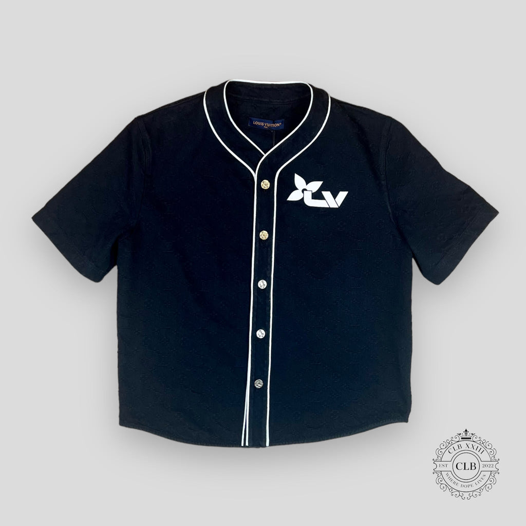 Louis Vuitton Monogram Denim Short Sleeve Shirt in Black