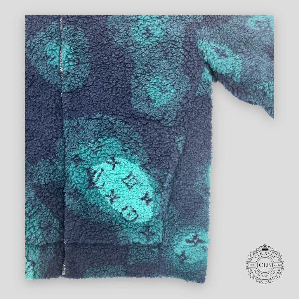 Louis Vuitton Monogram Camo Fleece Jacket in Blue / Green
