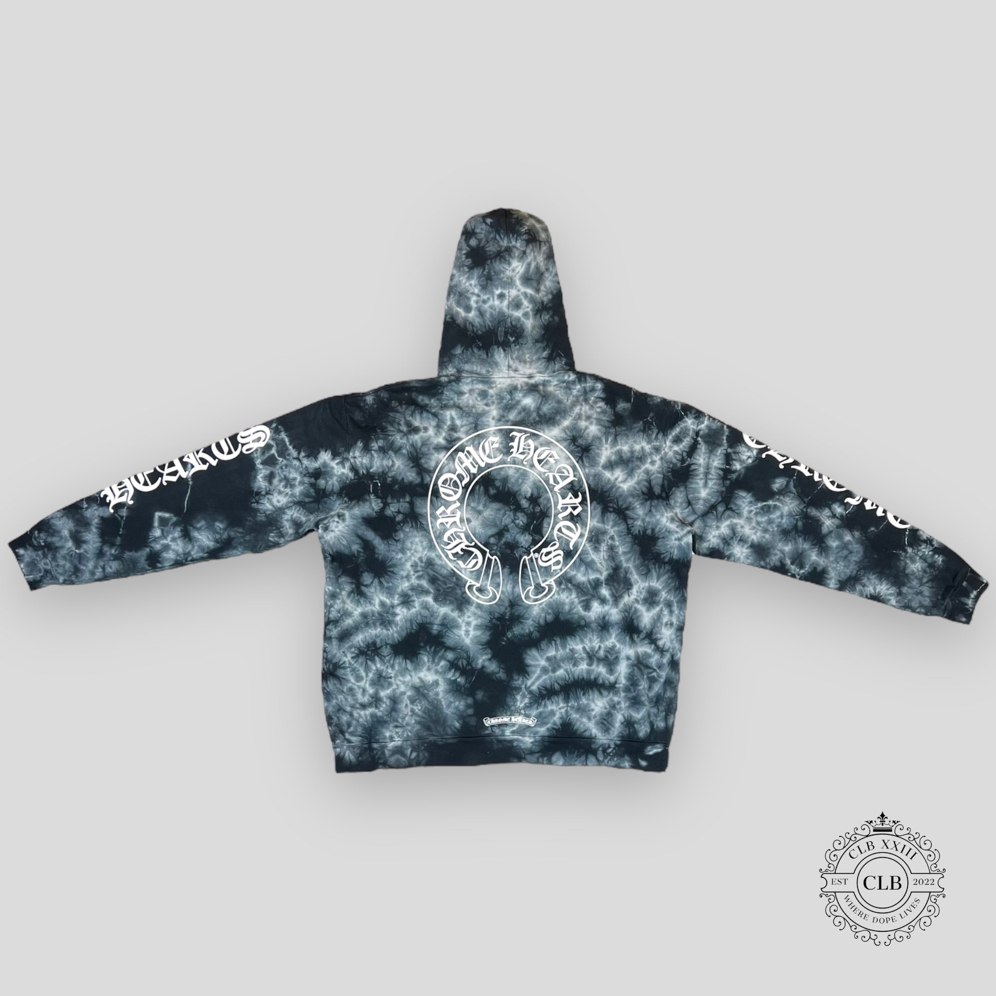 Chrome Hearts Tie Dye Horseshoe Hoodie in Black