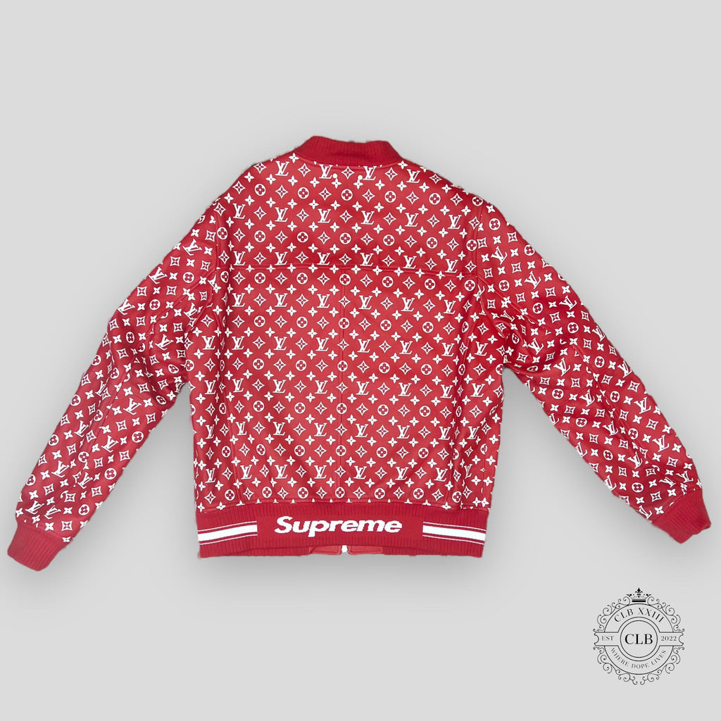 LOUIS VUITTON X SUPREME LEATHER BOMBER JACKET