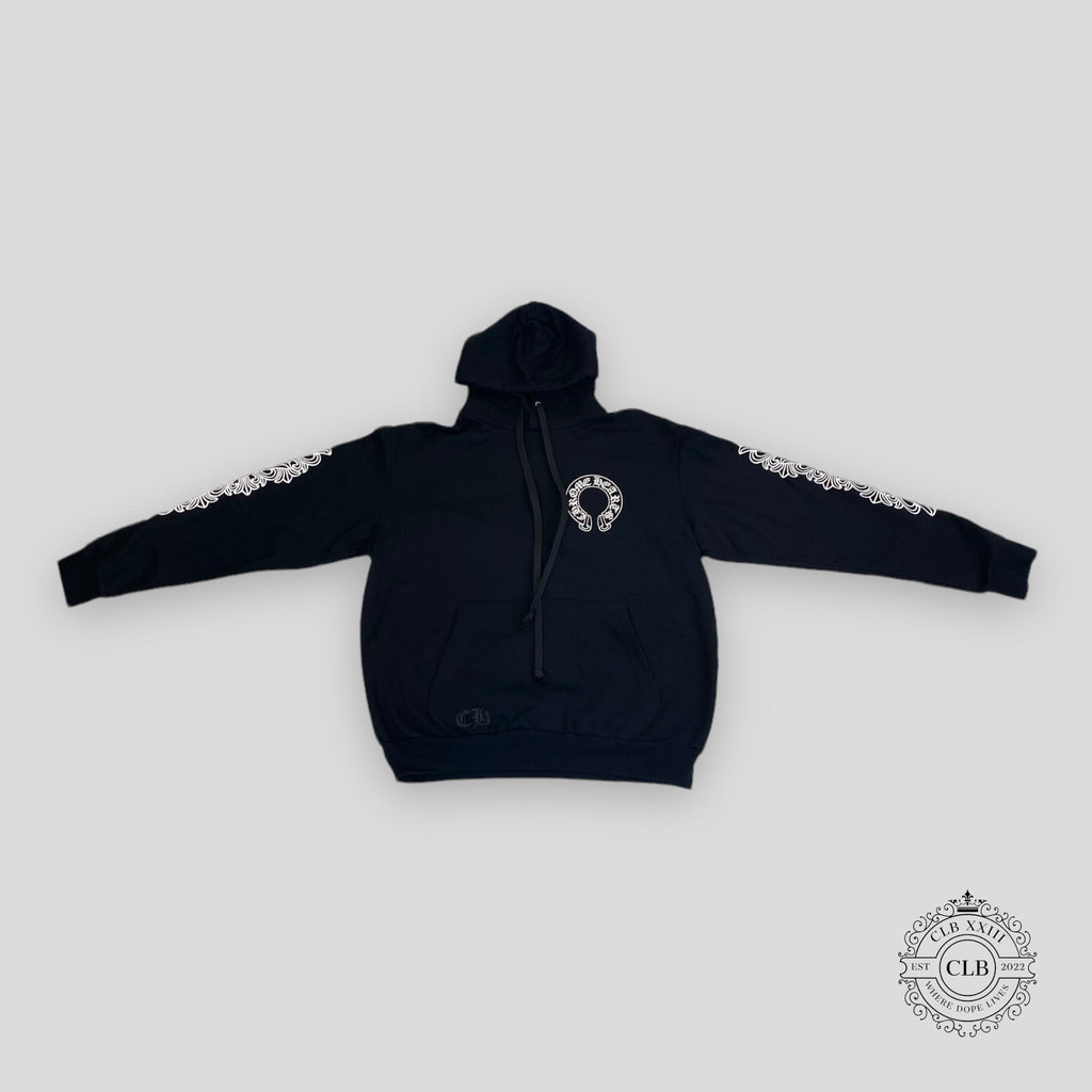 CHROME HEARTS HORSESHOE HOODIE - BLACK/WHITE