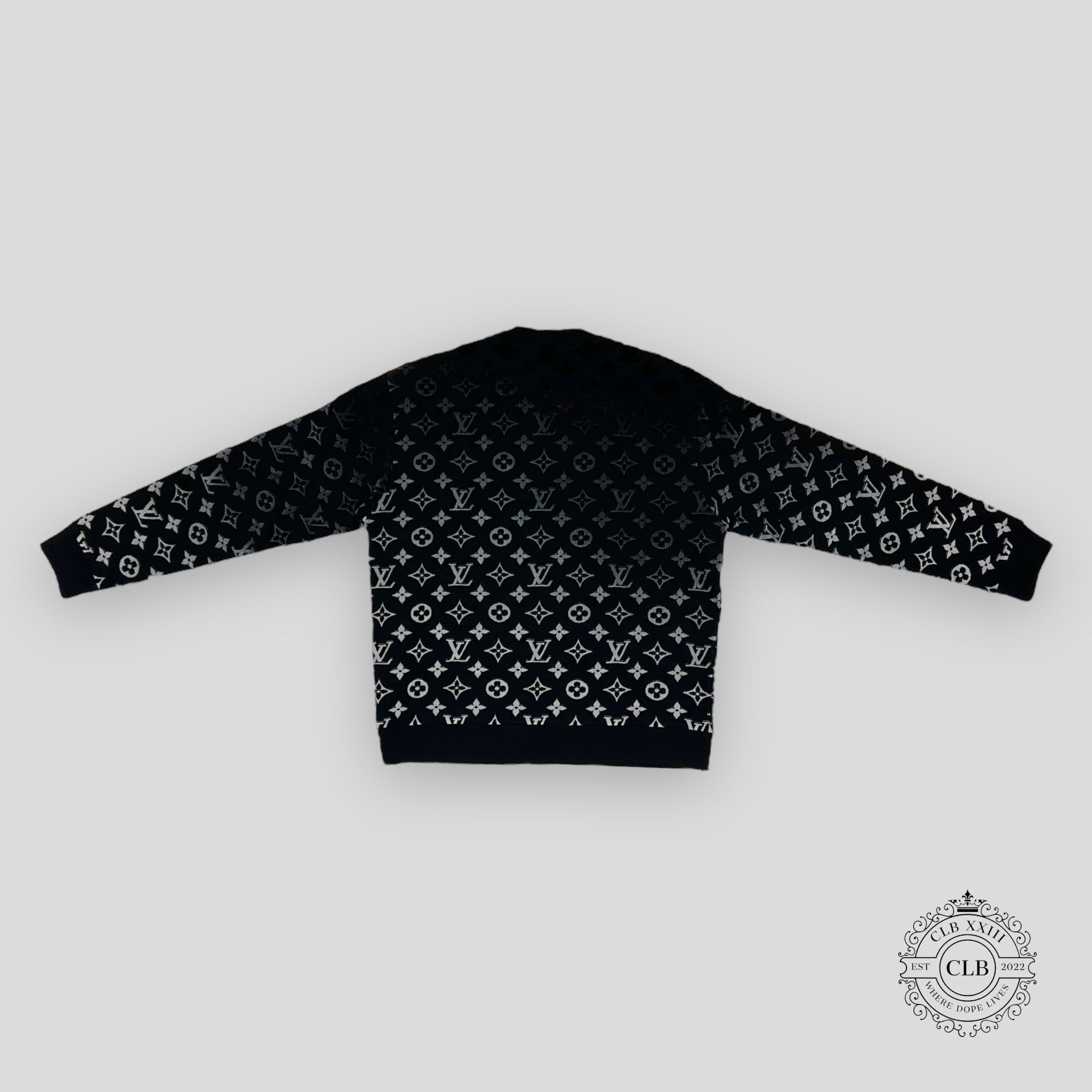 Louis Vuitton Gradient Monogram Fil Coupe Crewneck in Black