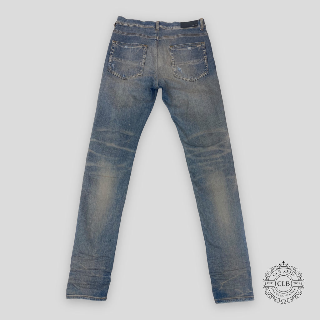 Amiri MX1 Black Bandana Patch Jeans in Clay/Indigo