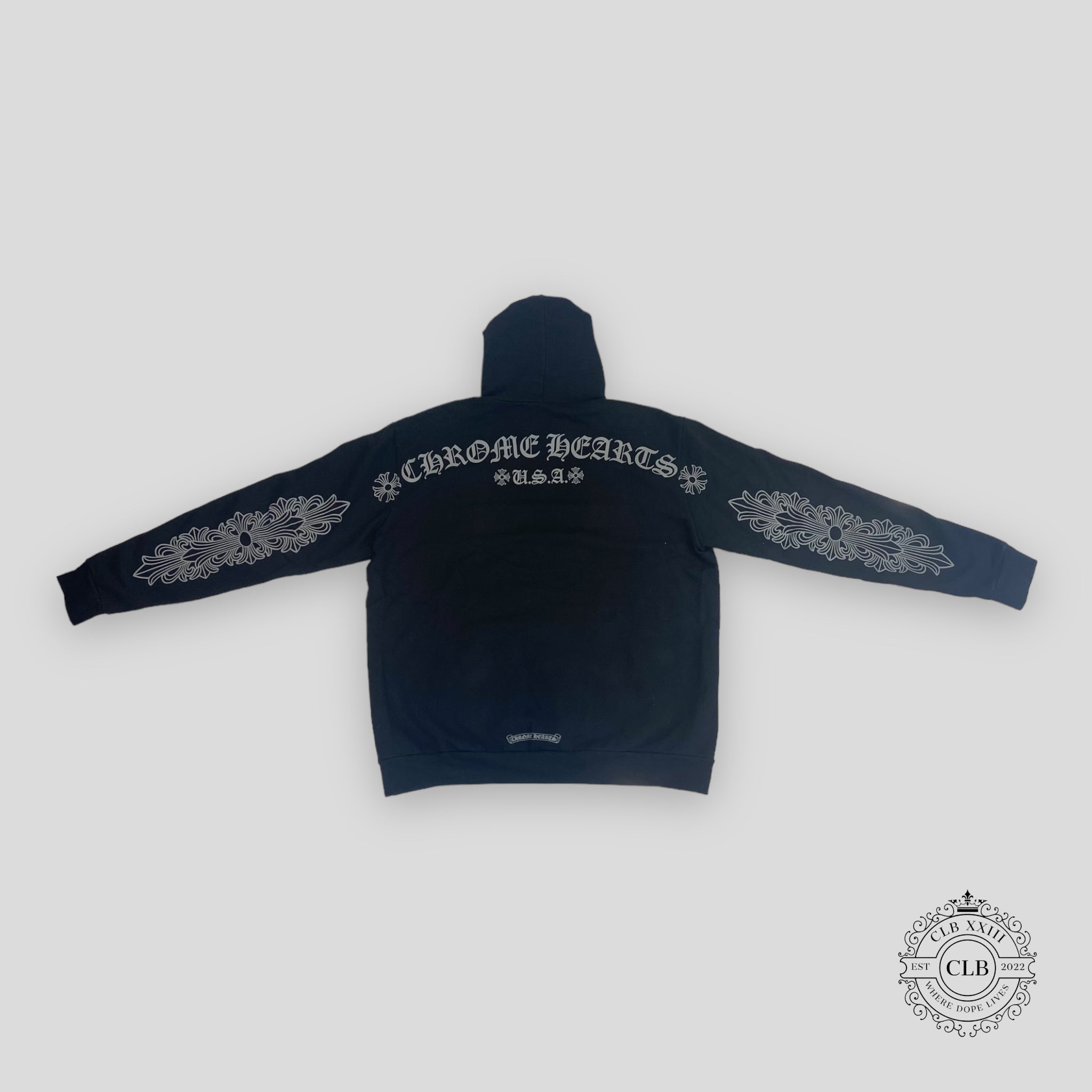 Chrome Hearts Horseshoe Hoodie in Black / Grey