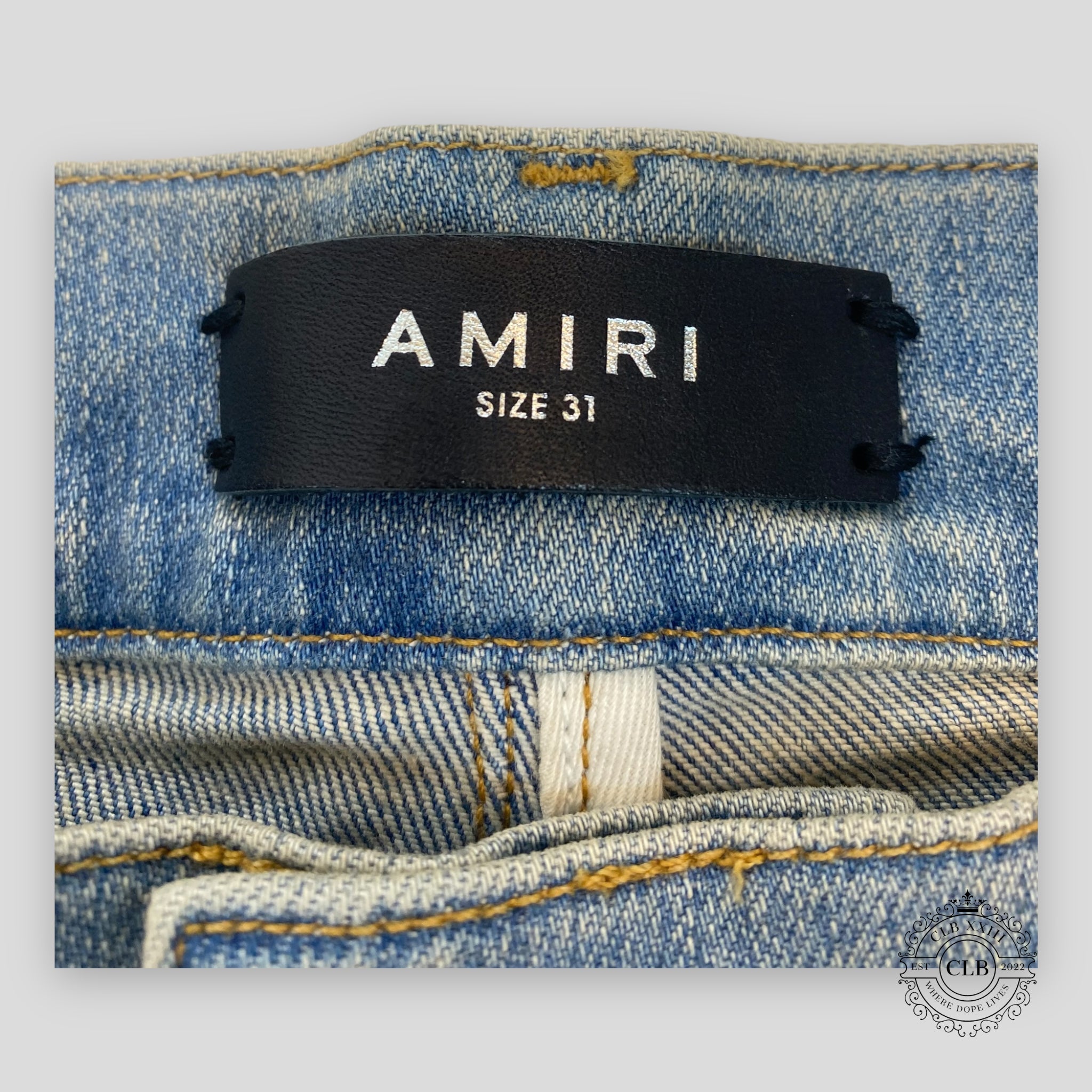 Amiri Lunar New Year Thrasher Jeans in Clay Indigo