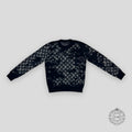 Louis Vuitton Distressed Flock Monogram Sweater in Navy