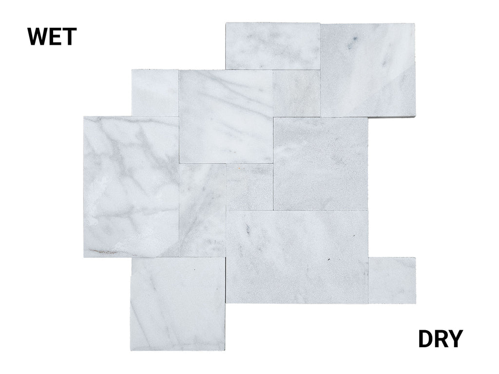 Mugla White Marble Sandblasted Brushed Paver