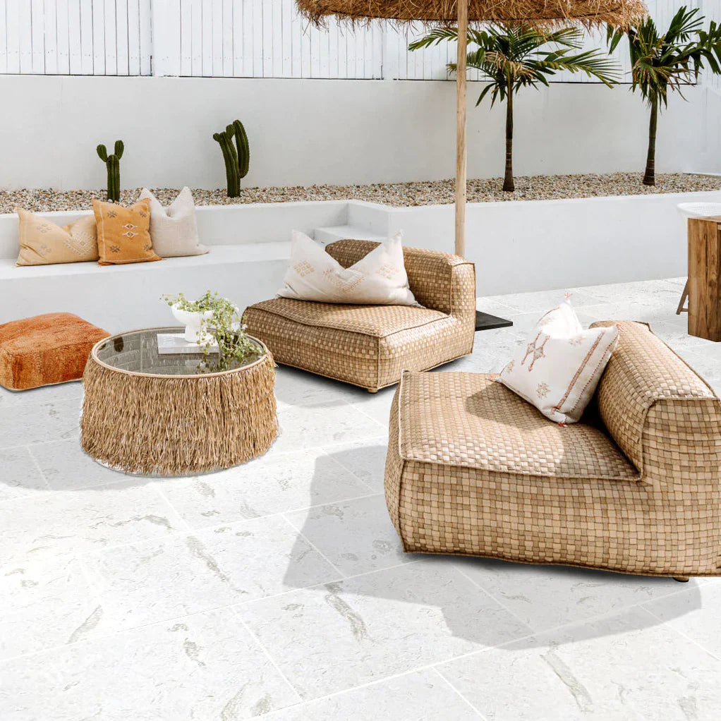 Shell Stone White Tumbled Pavers 18"x36"x1 1/4"