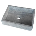 Silver Travertine Wall-mount Split-face Bathroom Sink (W)16" (L)20"