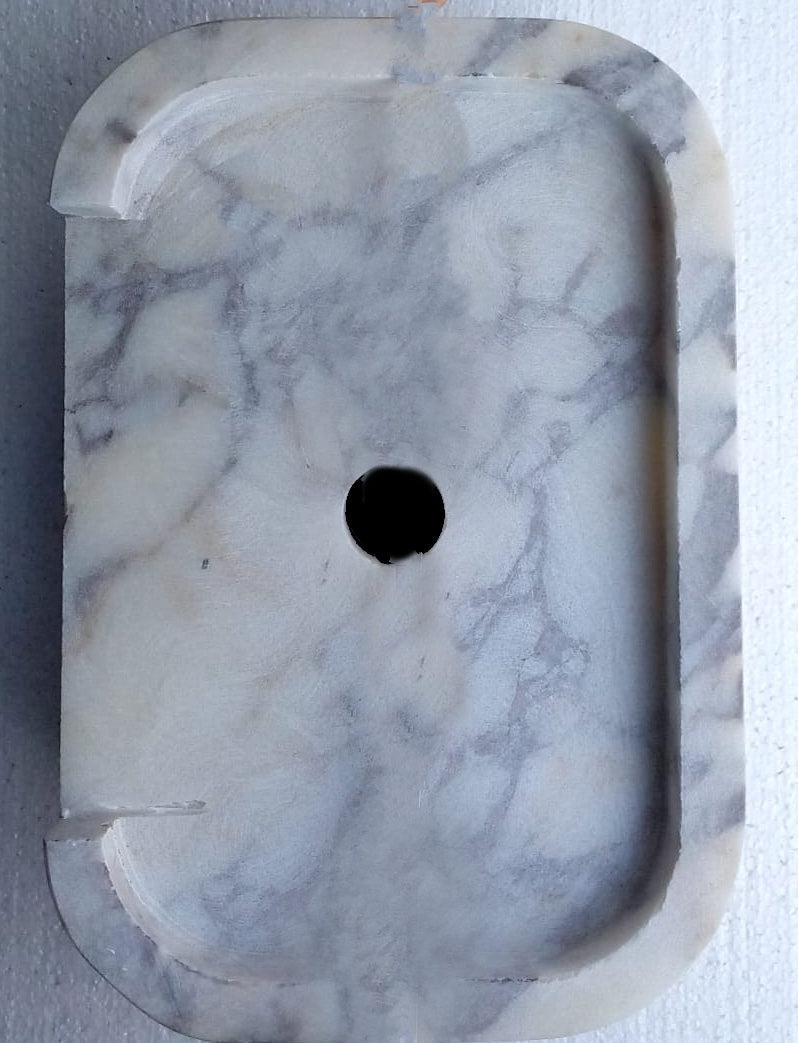Calacatta Viola Marble Wall-mounted Natural Stone Rectangular Sink (W)12" (L)18" (H)7"