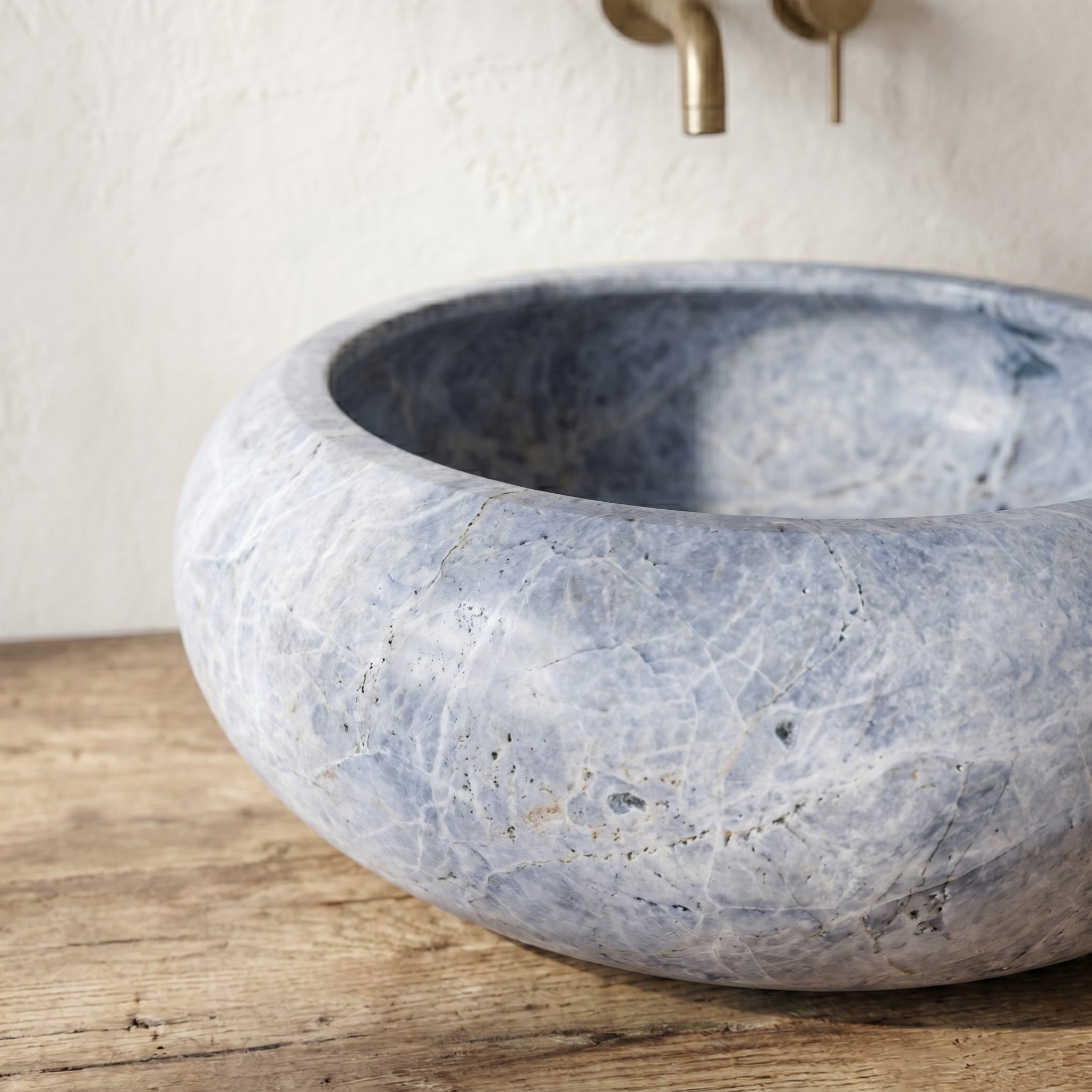Sirius Silver Marble Natural Stone Vessel Sink (D)15.5" (H)6"