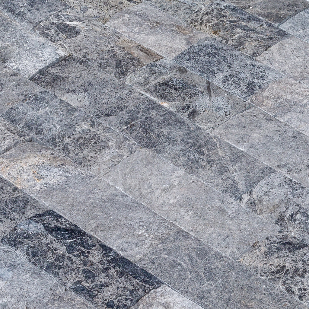 Tundra Gray 4"xFree Length Split-face Natural Marble Wall Tile