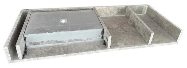 Tundra Gray Marble Wall-mount Vanity Top Sink (W)20" (L)48"