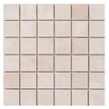 Vanilla Beige Marble 2"x2" Honed on 12" x 12" Mesh Mosaic Tile