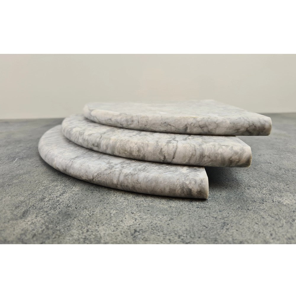 Vogue Gray Marble 9" Shower Corner Shelf Semi Polished