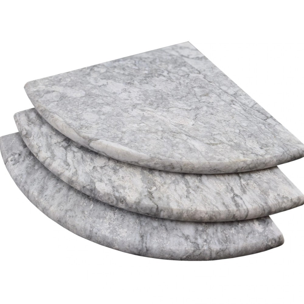 Vogue Gray Marble 9" Shower Corner Shelf Semi Polished