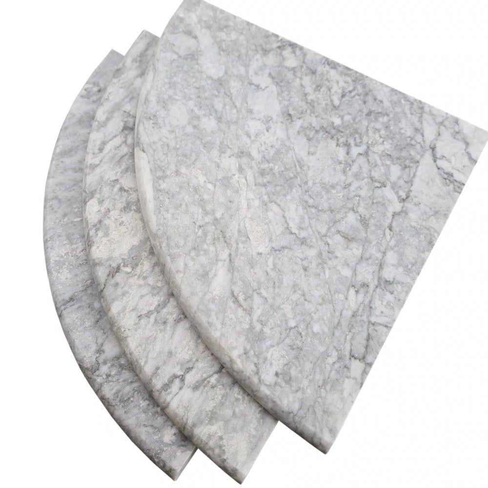 Vogue Gray Marble 9" Shower Corner Shelf Semi Polished