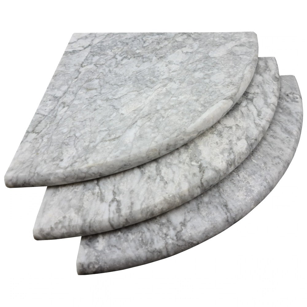Vogue Gray Marble 9" Shower Corner Shelf Semi Polished